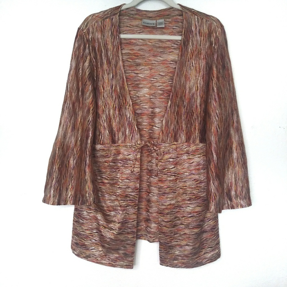 Chico's Size 3 Patterned Cardigan